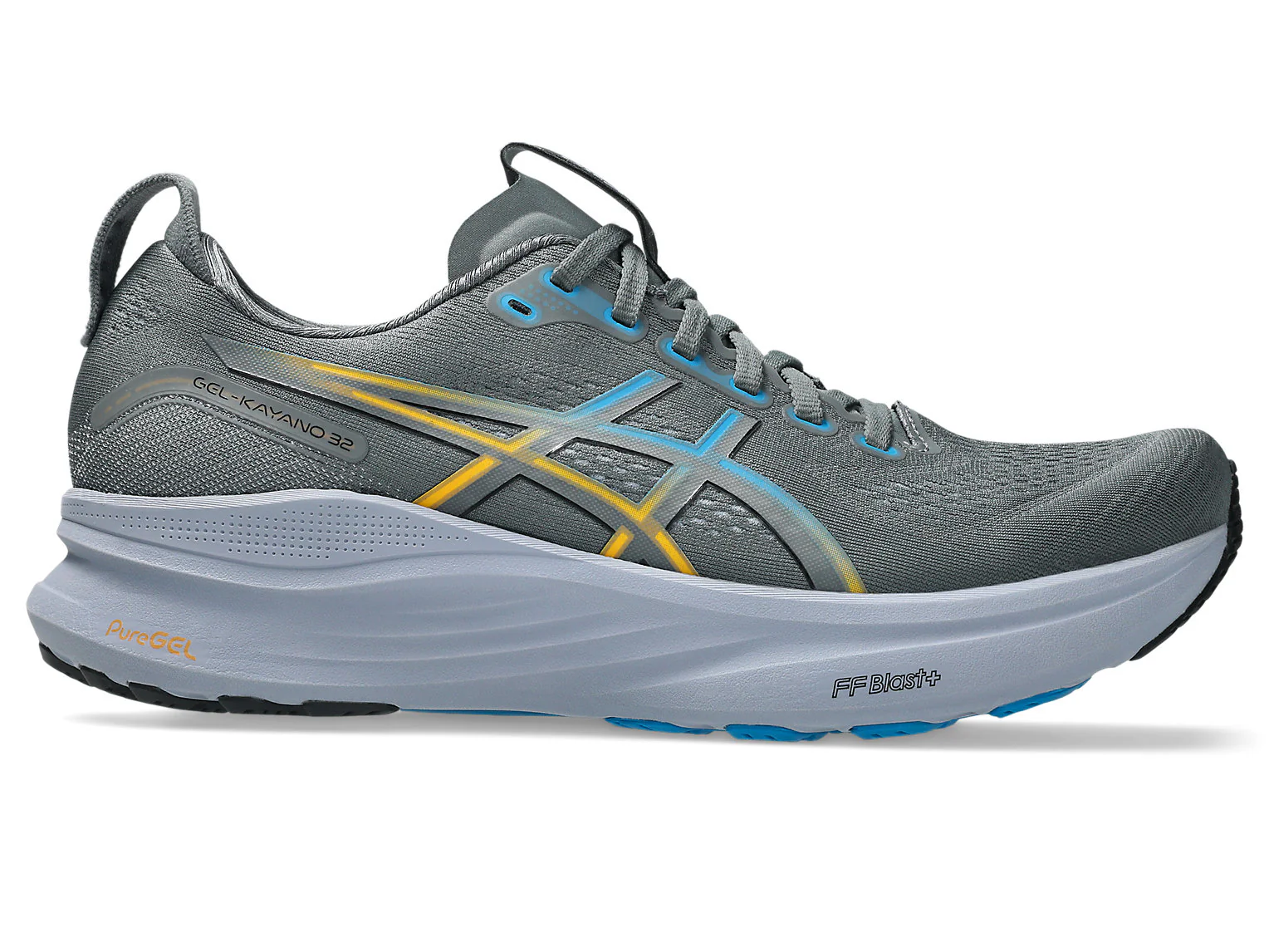 Asics Men's Gel Kayano 32 Steel Grey Aegean Blue - Image 2