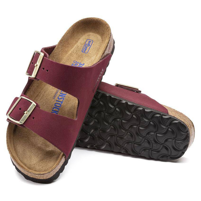 Birkenstock Women's Arizona Maroon Soft Footbed