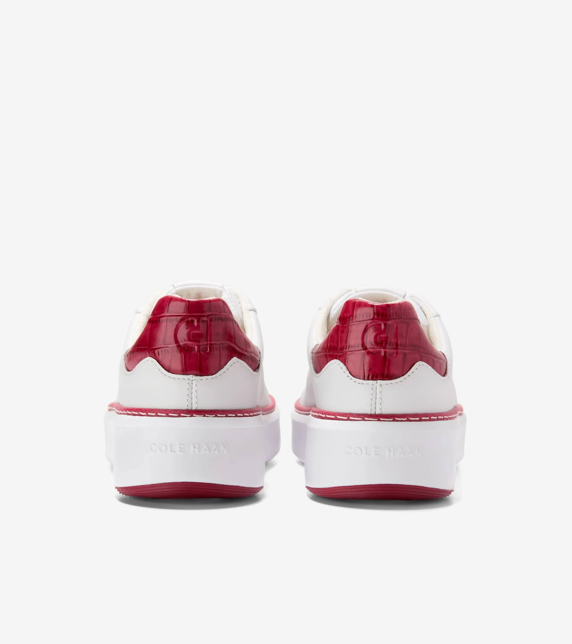 Cole Haan Women's Grandpro Topspin Sneakers White Rio Red Croc Print W32405 - Image 4