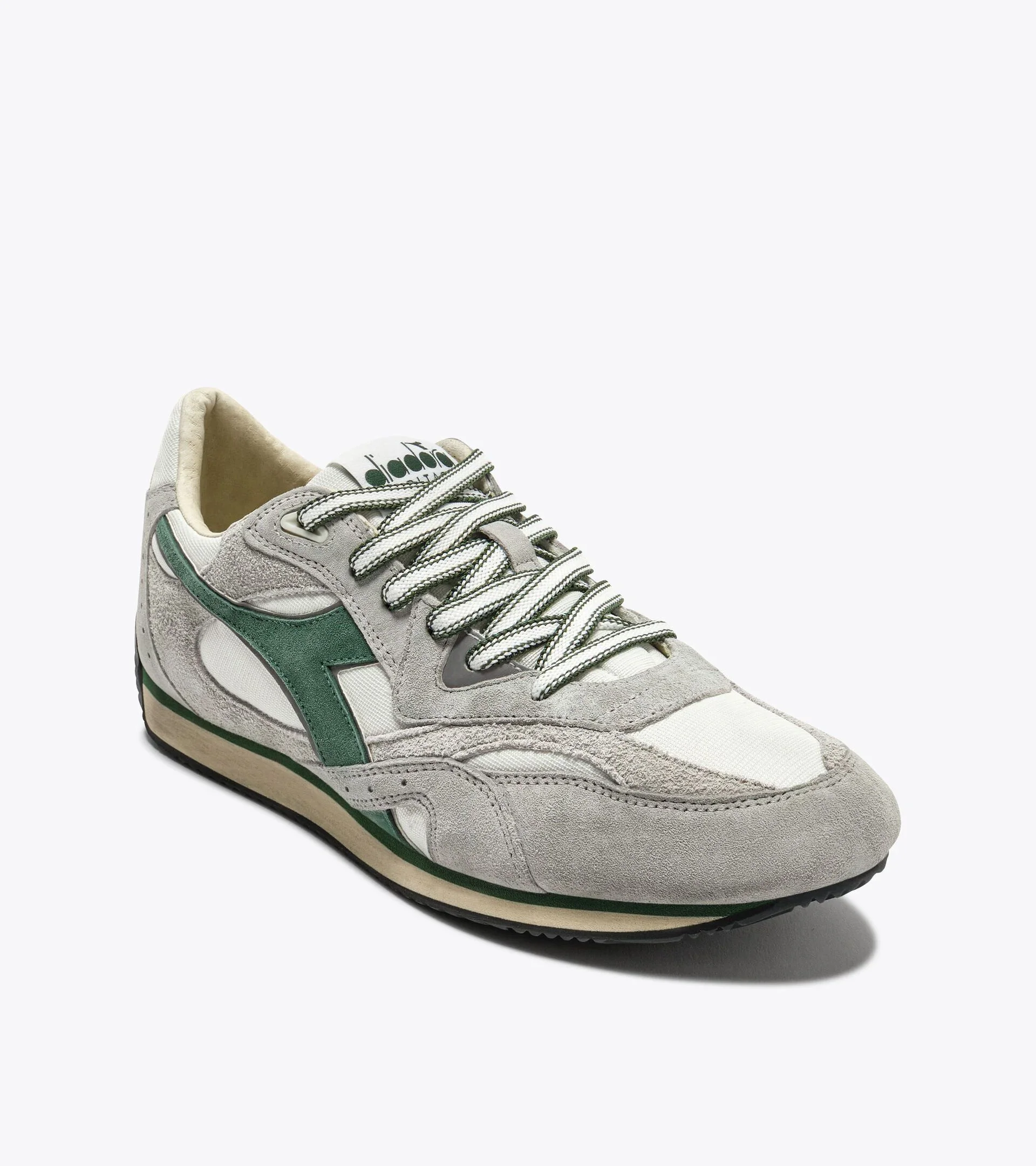 Diadora Heritage Men's Equipe Revenge Used White Gray Limestone - Image 3