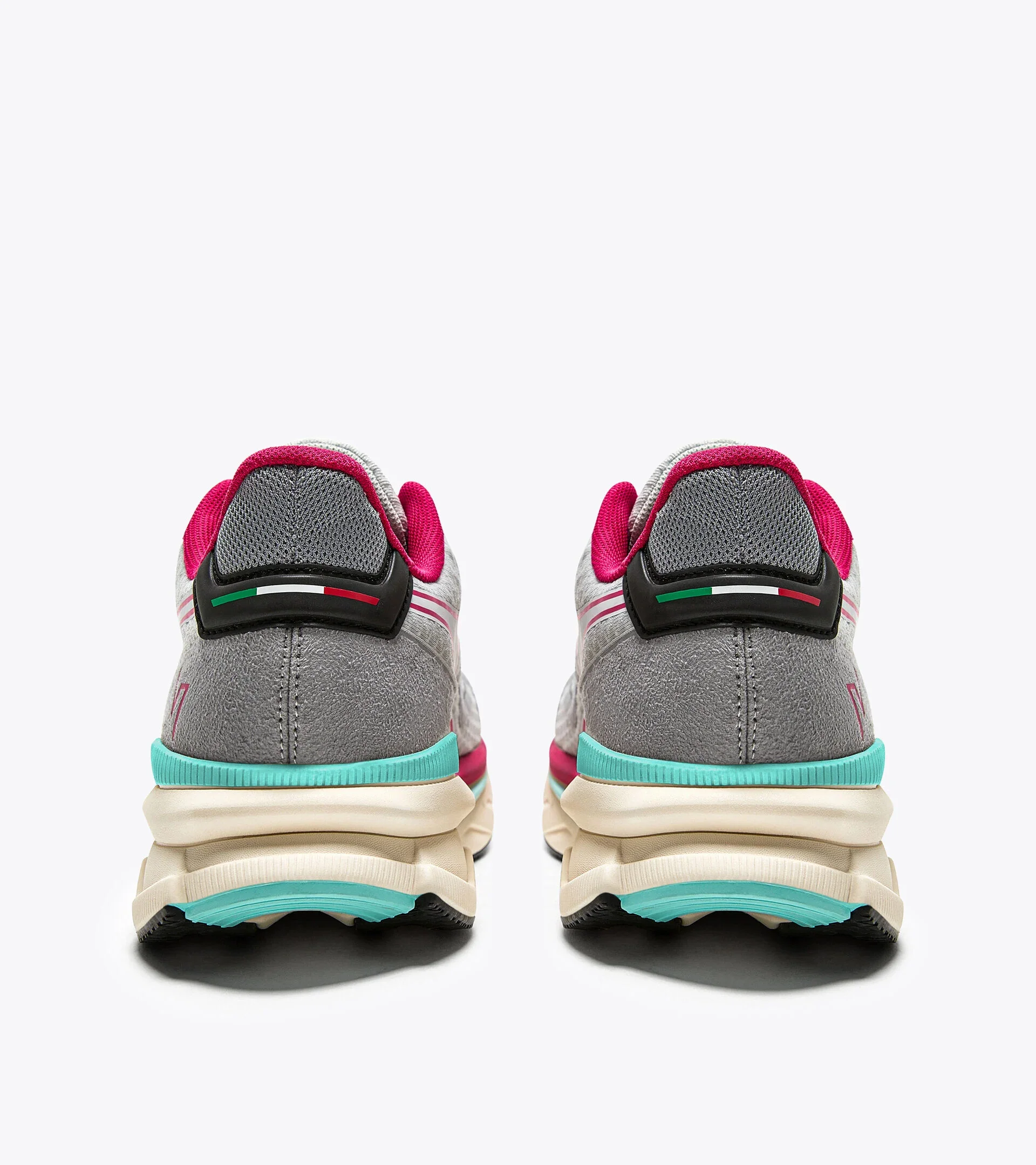 Diadora Women’s Atomo V7000 Silver White Rubin Red - Image 2