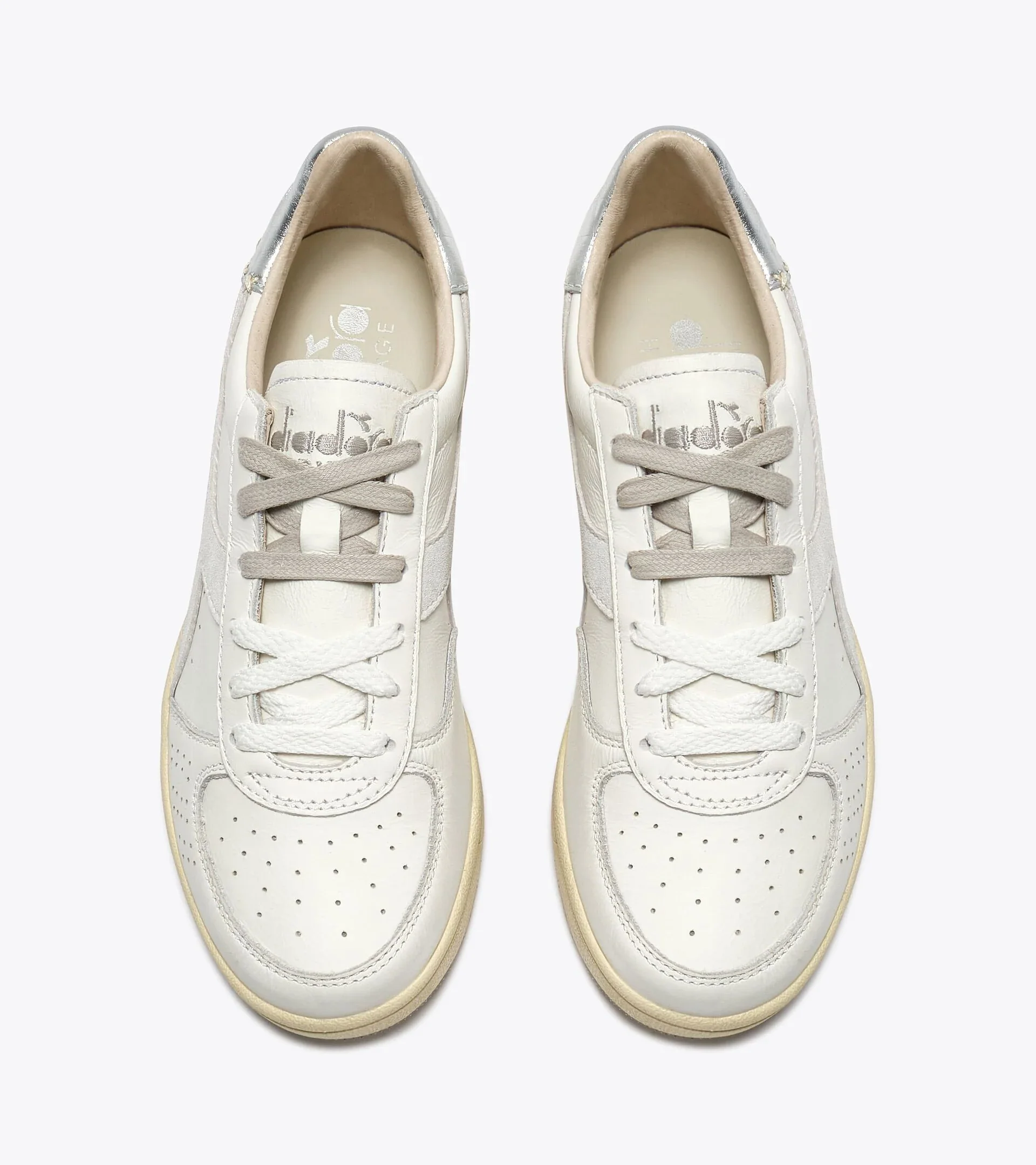 Diadora Heritage Women's B.Elite X-Stitch White Silver - Image 7
