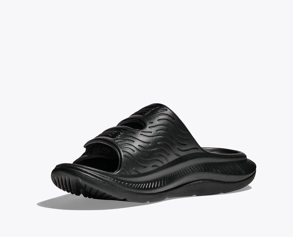 Hoka One One Unisex Ora Luxe Recovery Slide Adjustable Black Black - Image 4