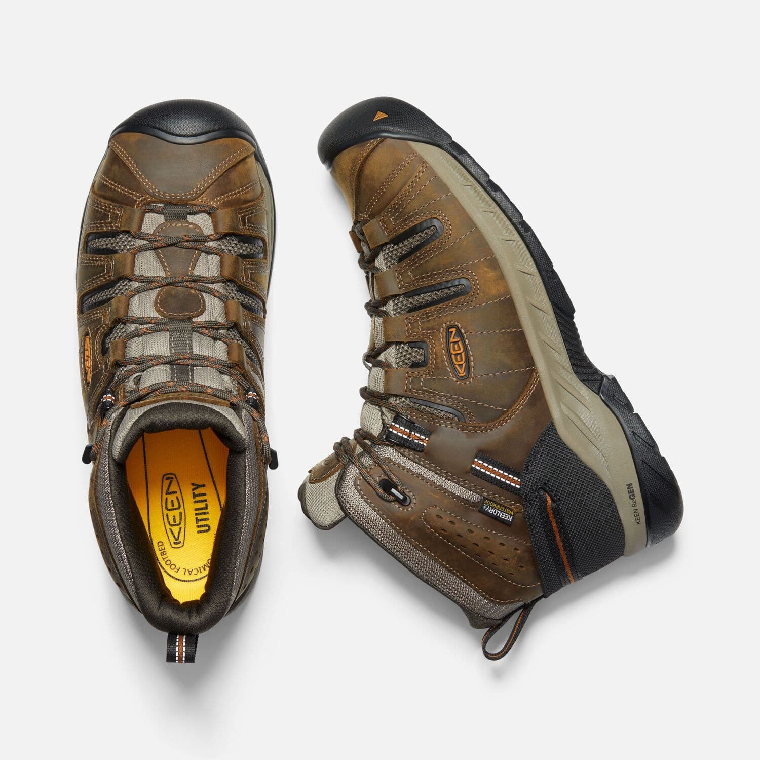 Keen Men's Flint II Mid Waterproof Soft Toe Black Olive Brindle - Image 6