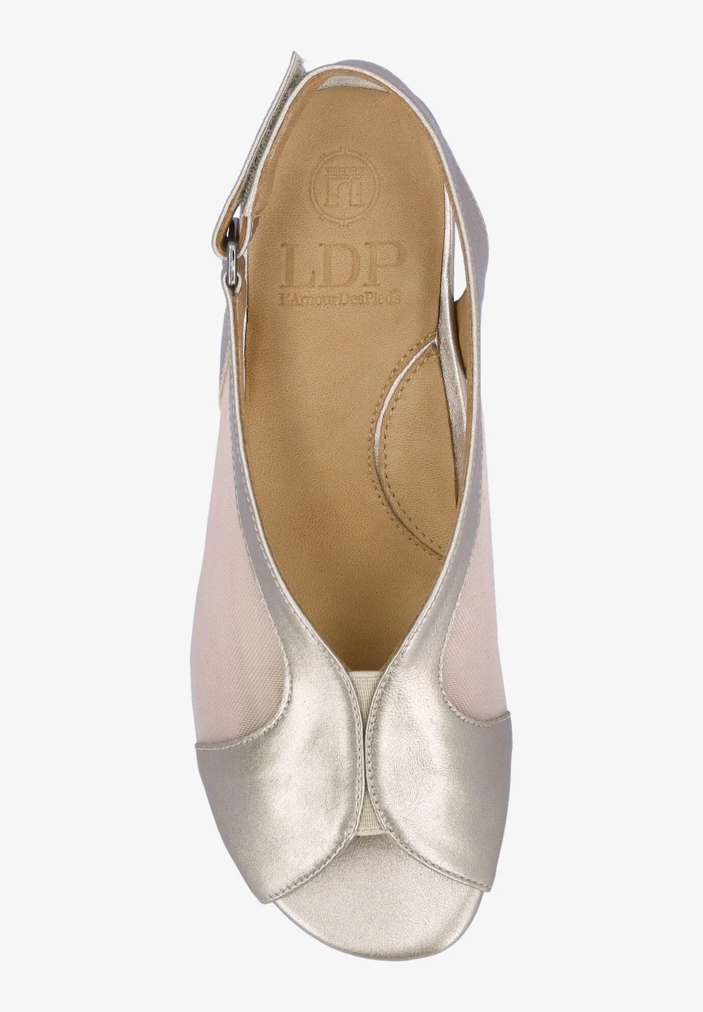 L'Amour Des Pieds Women's Estefana Champagne Met Nappa - Image 5