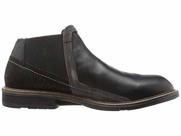 Naot Men's Business Black Raven Black Crackle Leather Grey Suede Boot - Image 3