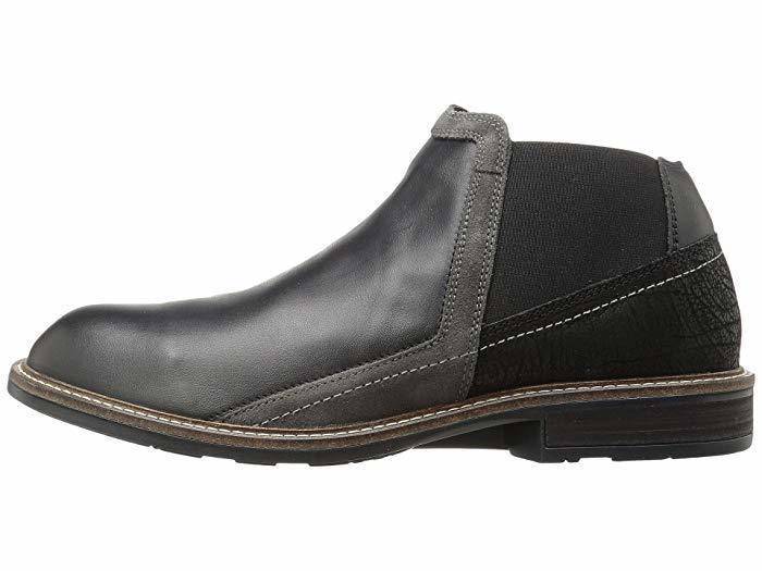 Naot Men's Business Black Raven Black Crackle Leather Grey Suede Boot - Image 5