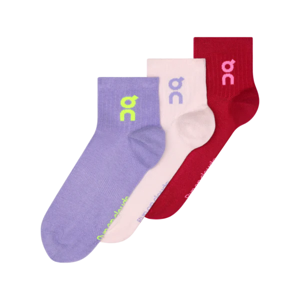 On Unisex Logo Sock High 3P Orchid Comet