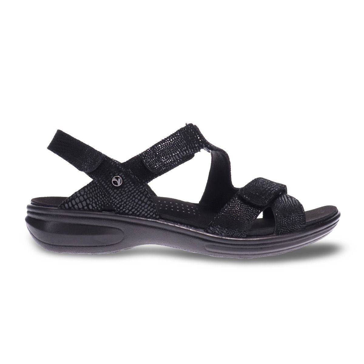 Revere Women's Zanzibar Black Lizard Sandal - Image 2