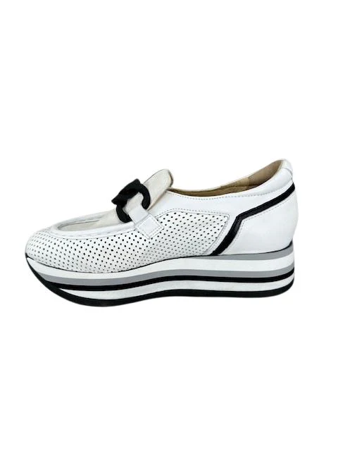 Softwaves Women's Cassie Platform Loafers White Ice - Image 3