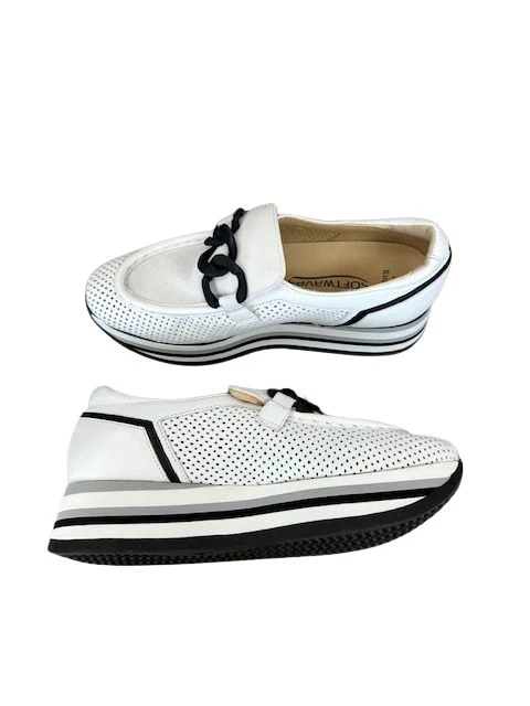 Softwaves Women's Cassie Platform Loafers White Ice - Image 4
