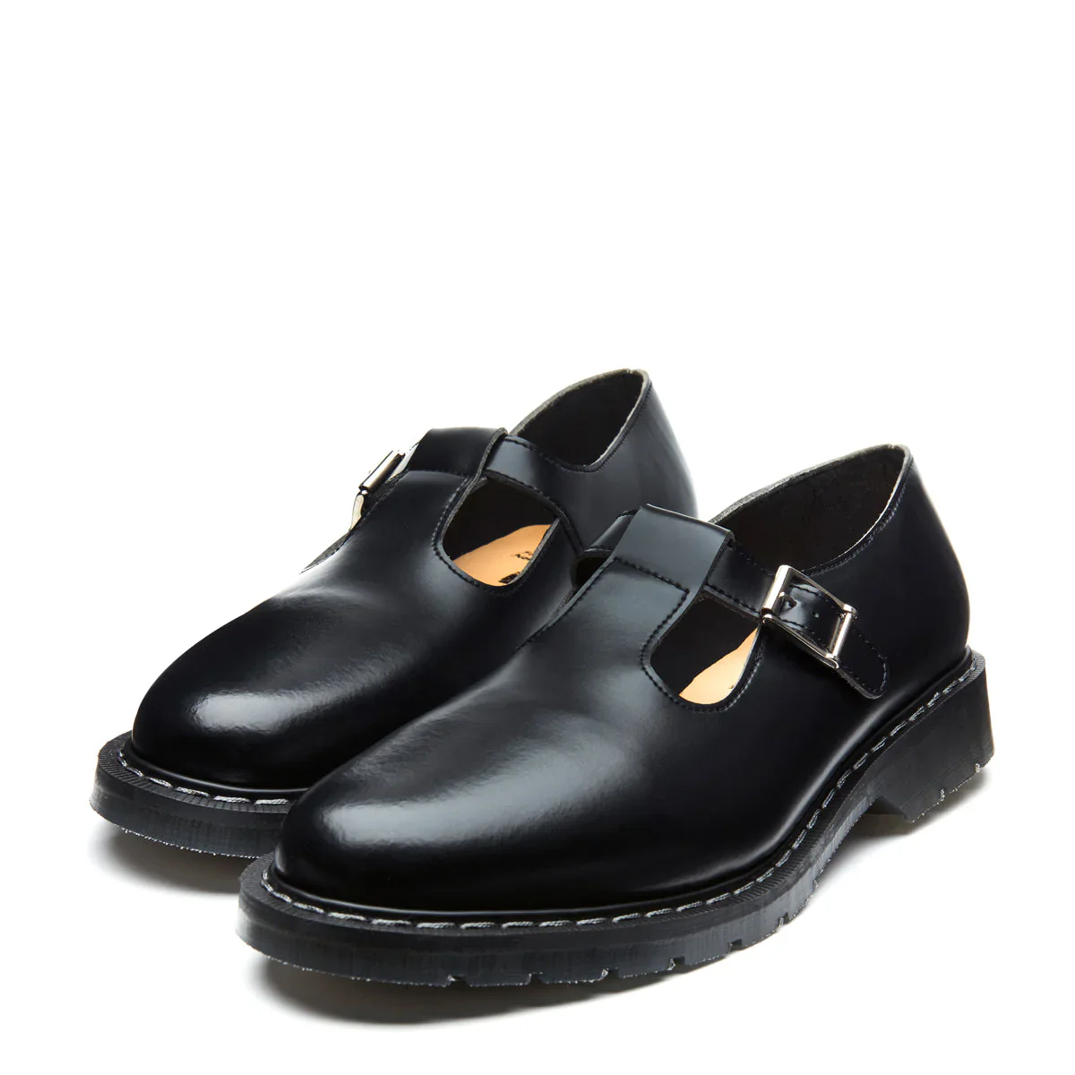 Solovair Women’s Mary Jane Shoe SO-393-BK-G Hi-Shine Black - Image 3