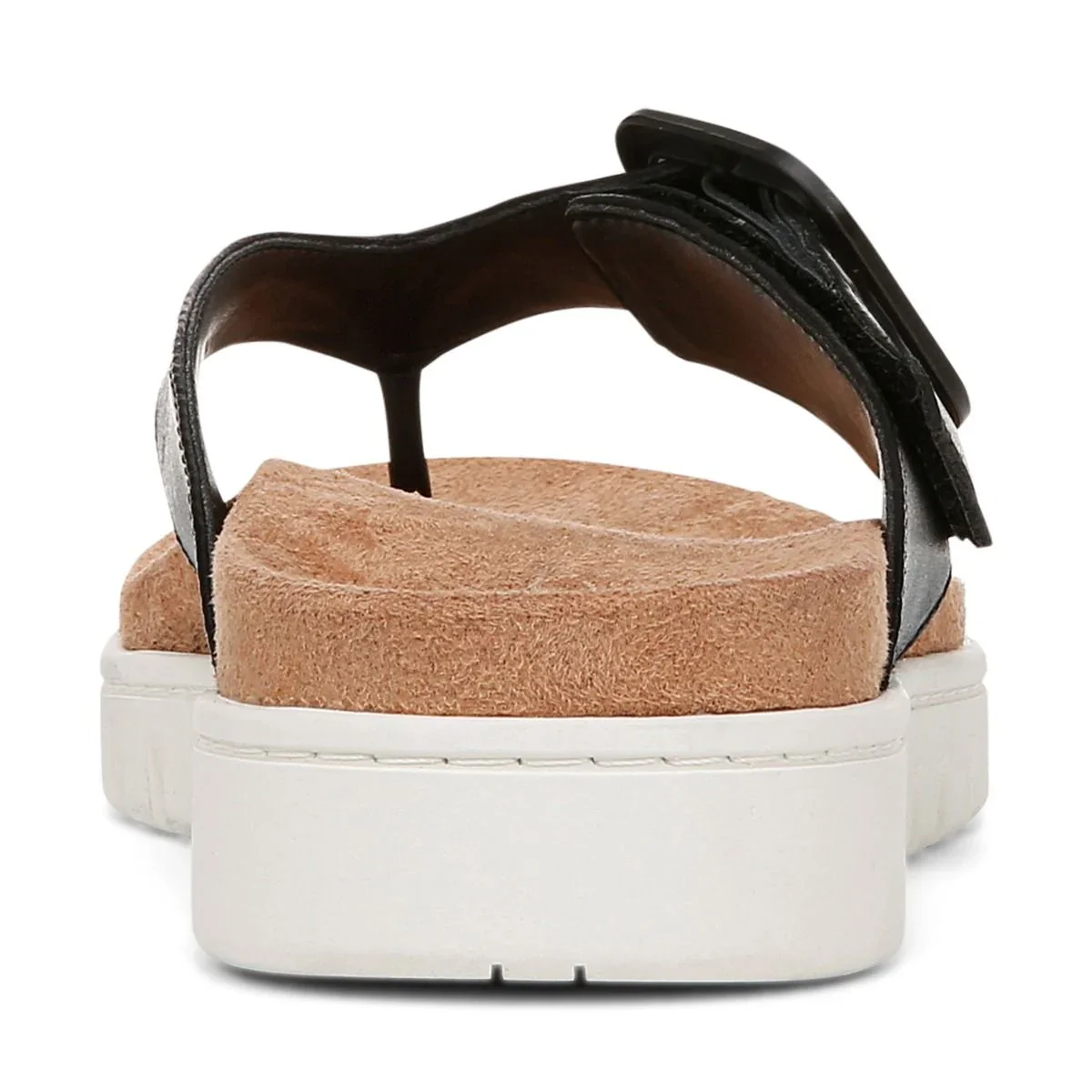 Vionic Women's Uptown Marin Toe Post Sandal Black Leather - Image 4