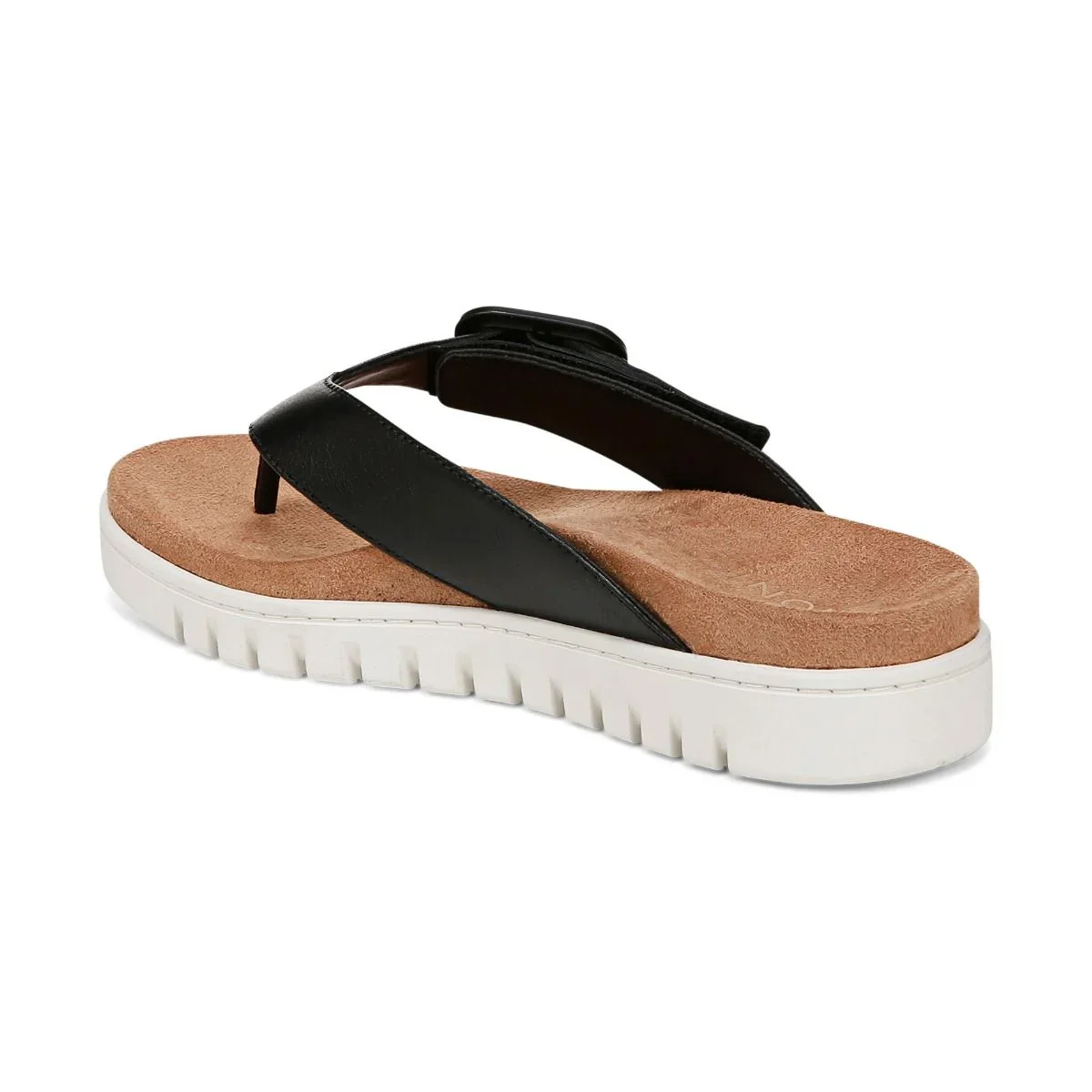 Vionic Women's Uptown Marin Toe Post Sandal Black Leather - Image 6
