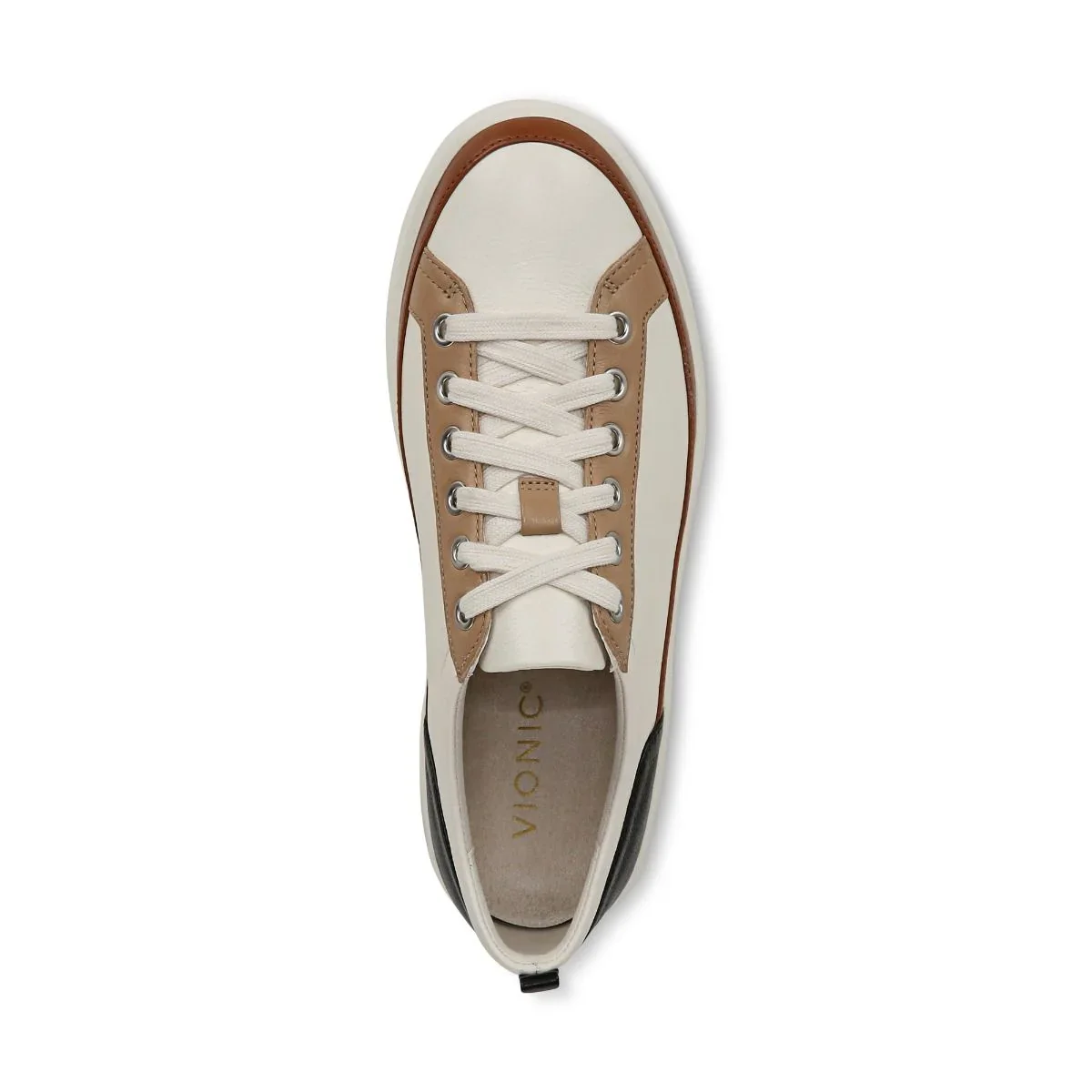 Vionic Women's Winny Sneaker Ivory Black Leather - Image 5